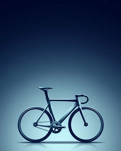 Minimalist Blue Track Bike Illustration