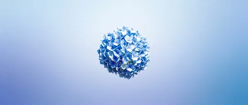 Minimalist Blue Hydrangea on Gradient Background