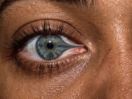 Macro Eye With Warped Grey-Blue Iris