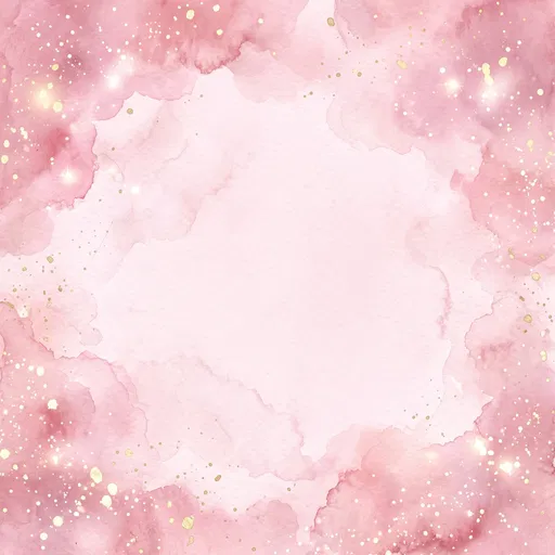 Pink Watercolor Frame with Gold Speckles