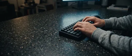 Hands Typing on Blank Mechanical Keyboard
