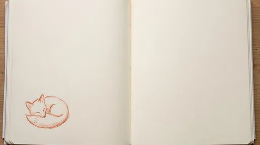 Sleeping Fox Sketch in Open Notebook