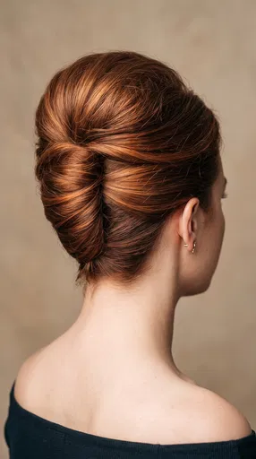 Auburn Bouffant French Twist Hairstyle