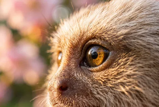 Macro Close-Up of Small Primate Eye