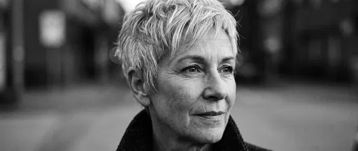 Monochrome Portrait of Woman With Pixie Cut