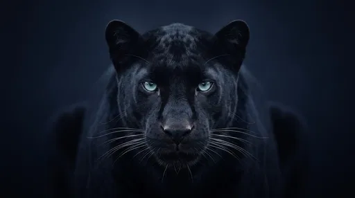 Symmetrical Black Panther Studio Portrait