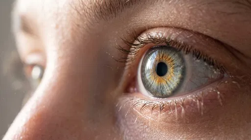 Macro Close-Up of Blue Hazel Eye