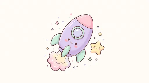 Cute Pastel Kawaii Rocket and Star