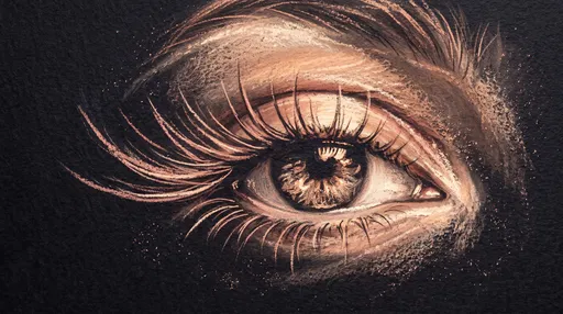 Pastel Chalk Sketch of Feminine Eye