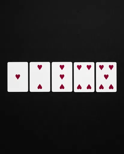 Minimalist Heart Playing Cards Row