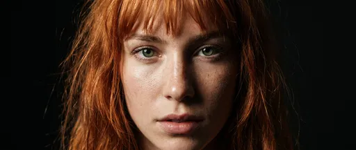 Close-Up Portrait of Redhead Woman