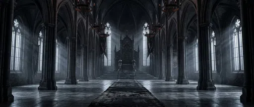 Dark Gothic Royal Throne Room Interior