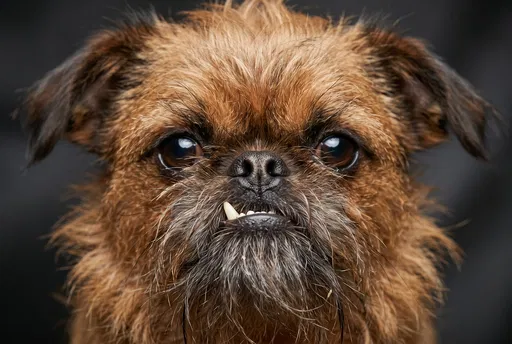 Grumpy Brussels Griffon Close-Up Portrait