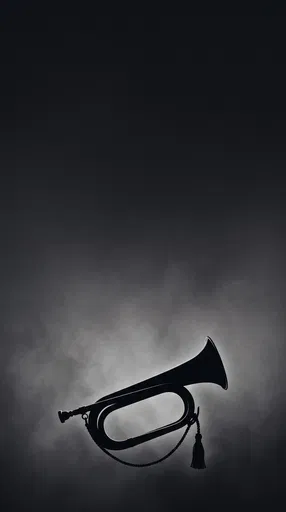 Monochrome Silhouette of Military Bugle