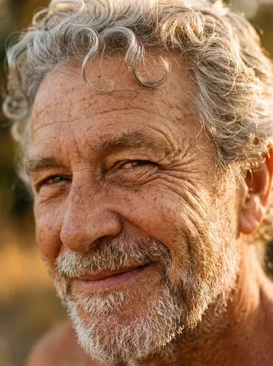 Close-Up Portrait of Smiling Older Man