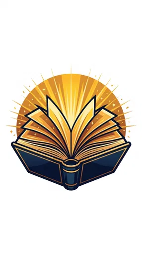 Open Book With Golden Sunbeam Pages