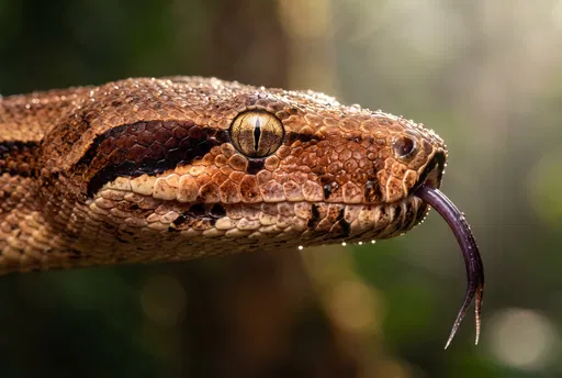 Macro Close-Up of Boa Constrictor Head