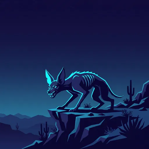 Chupacabra on Desert Cliff Vector Illustration