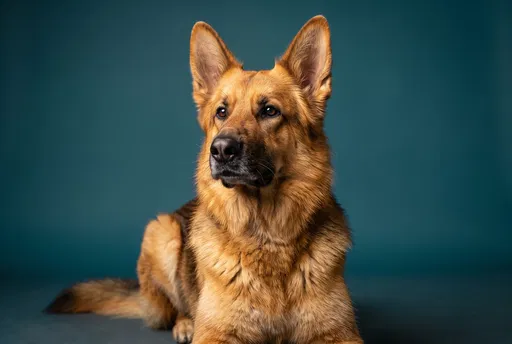 Golden German Shepherd Studio Portrait