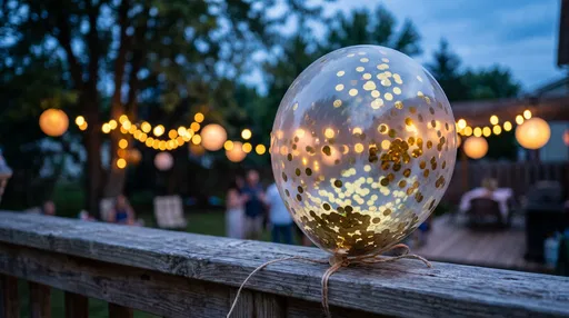 Gold Confetti Balloon at Evening Party