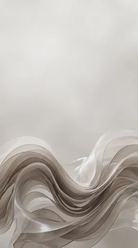 Abstract Translucent Taupe Ribbon Waves