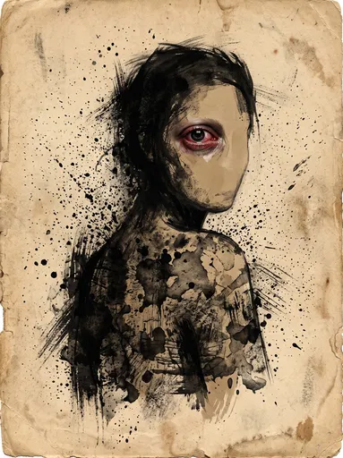 Ink Figure With Single Bloodshot Eye