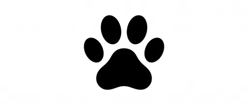 Black Animal Paw Print Icon on White