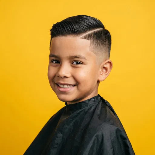 Boy with Fresh Low Fade Haircut
