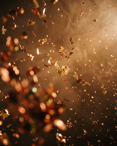 Falling Gold and Copper Leaf Confetti