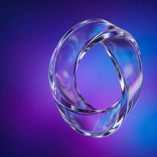 Twisted Crystal Ring on Blue Purple Gradient