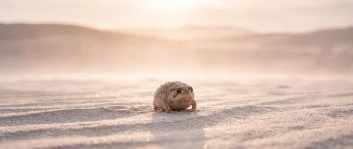 Desert Rain Frog on Pale Morning Sand