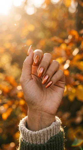 Copper Chrome Autumn Manicure Outdoors