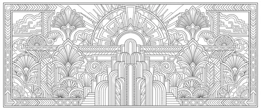 Art Deco Frieze Coloring Page