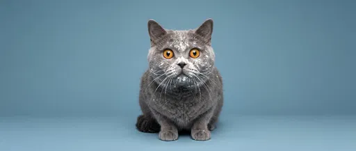 Grey Cat Dusted With White Flour