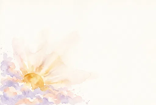 Watercolor Sun and Pastel Clouds Background