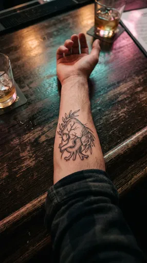 Forearm With Botanical Heart Tattoo