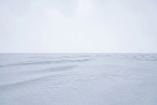 Minimalist Snowy Horizon Under Overcast Sky