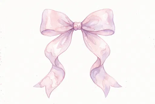 Pastel Pink and Lavender Watercolor Bow