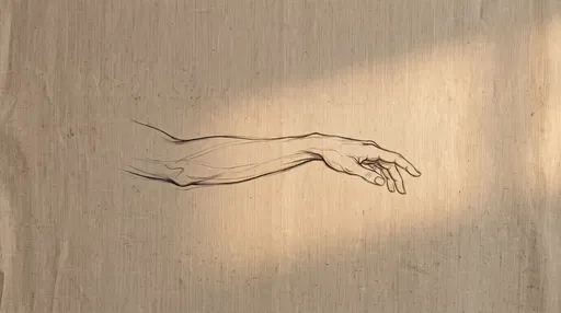 Anatomical Forearm Contour Sketch on Linen