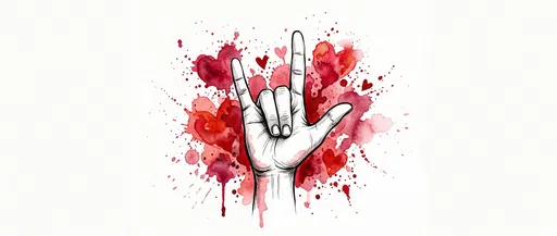 ASL I Love You Watercolor Hand