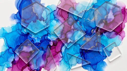 Frosted Acrylic Tiles on Alcohol Ink