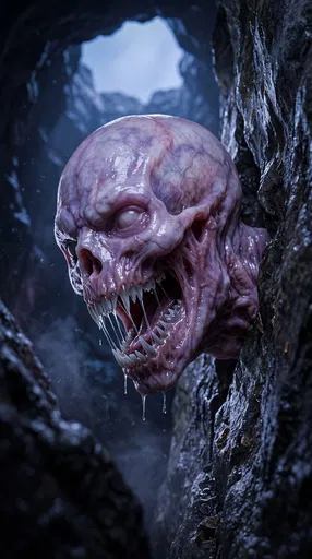 Subterranean Horror Creature in Dark Cavern