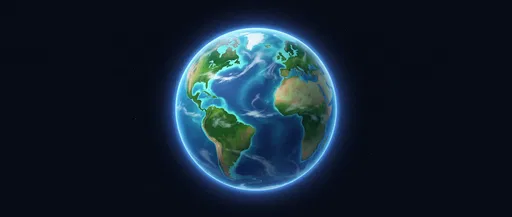 Glowing Planet Earth Wide Banner Illustration