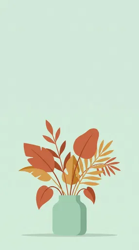 Minimalist Mint Vase With Terracotta Leaves
