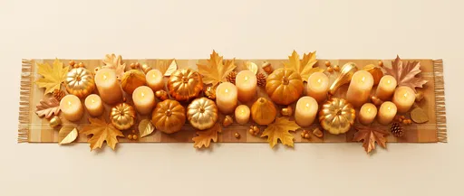 Gold Autumn Table Runner Centerpiece