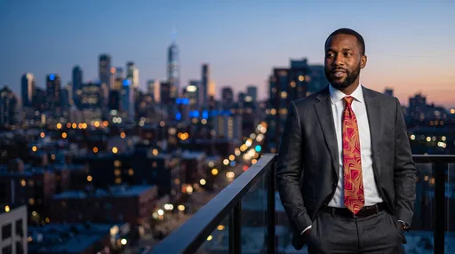 Businessman on Rooftop at Dusk