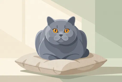 British Shorthair Cat Vector Illustration