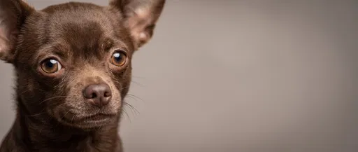 Chocolate Chihuahua Close-Up Studio Portrait
