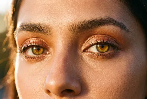 Close-Up of Woman with Hazel Eyes