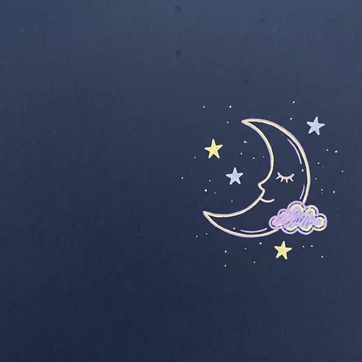 Pastel Gel Pen Moon and Stars Doodle